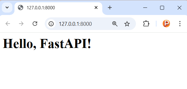 Aplicação FastAPI exibindo a mensagem 'Hello, FastAPI!' no navegador