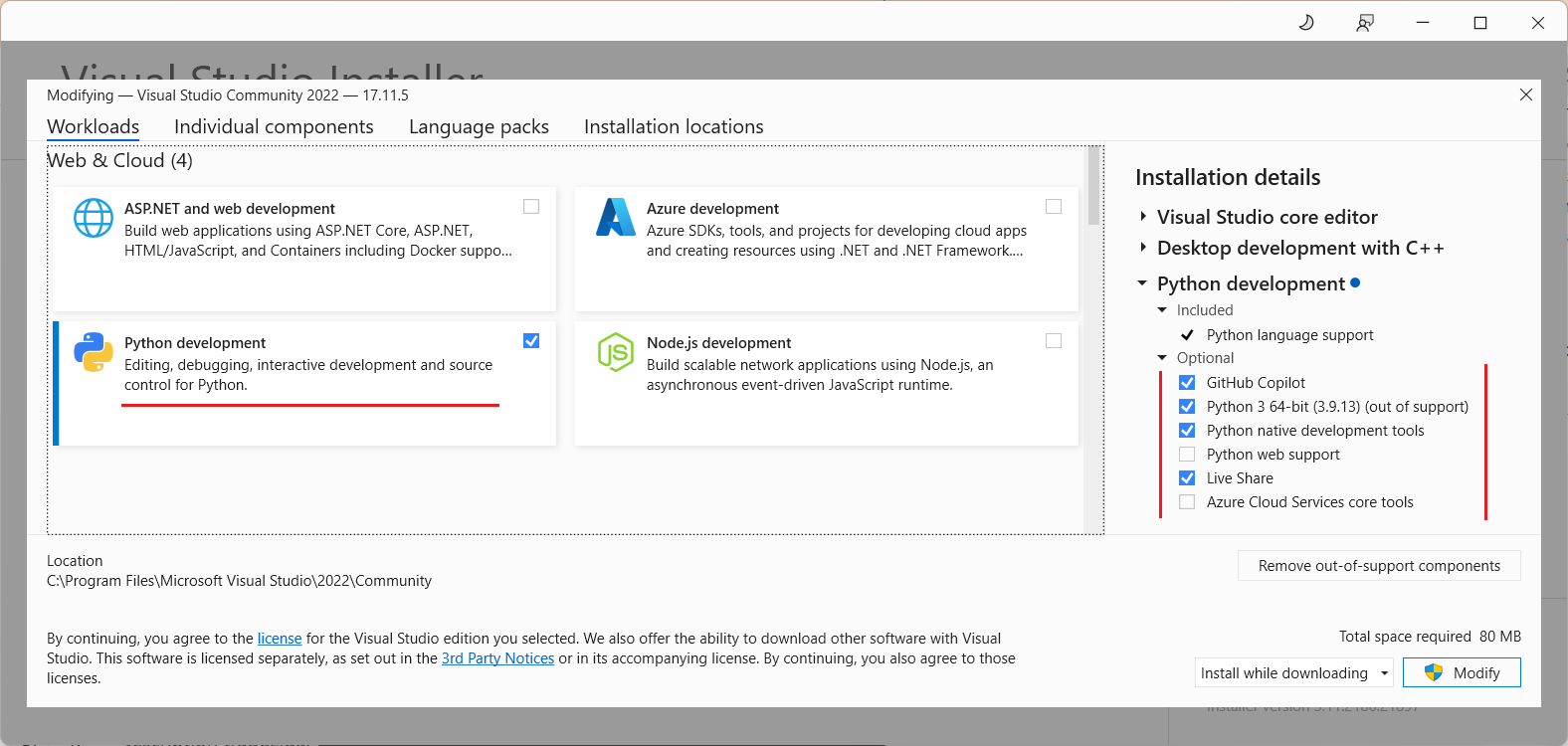 Instalando Python em Visual Studio