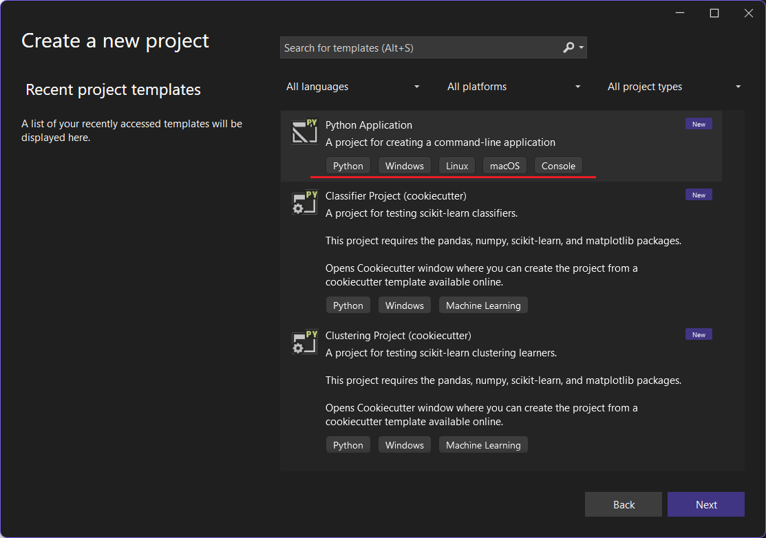 Primeiro projeto em Python em Visual Studio