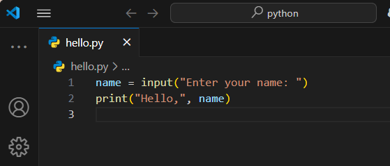 Python em Visual Studio Code