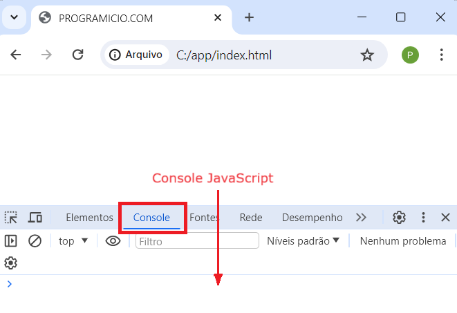 Console JavaScript no Google Chrome