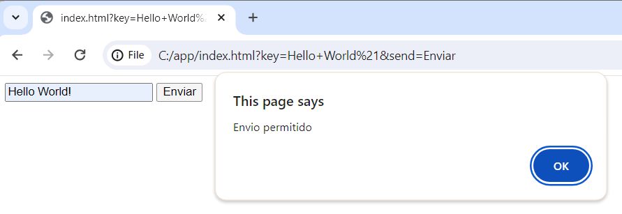 Envio de formulário em JavaScript