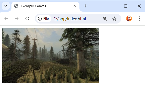 Exemplo de exibição de imagem no canvas em JavaScript