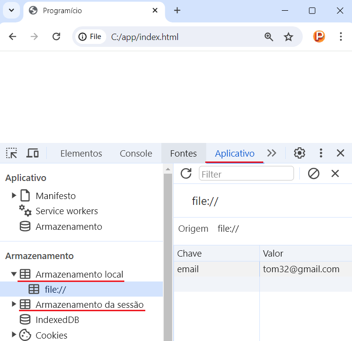 Local Storage e Session storage em JavaScript