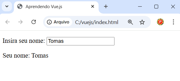 Vínculação Bidirecional em Vue.js