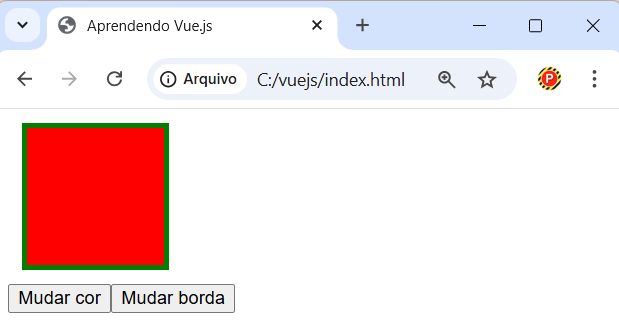 Exemplo de vinculação de várias classes em Vue.js